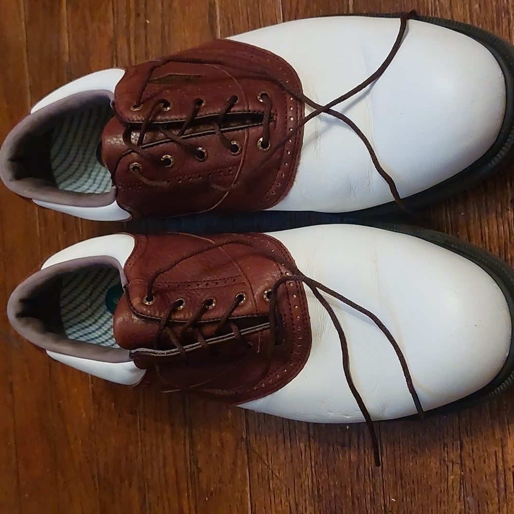 DRYJOYS Men Brown White Golf Shoes Size 13M